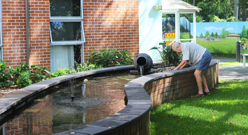 Water feature in aged care centre