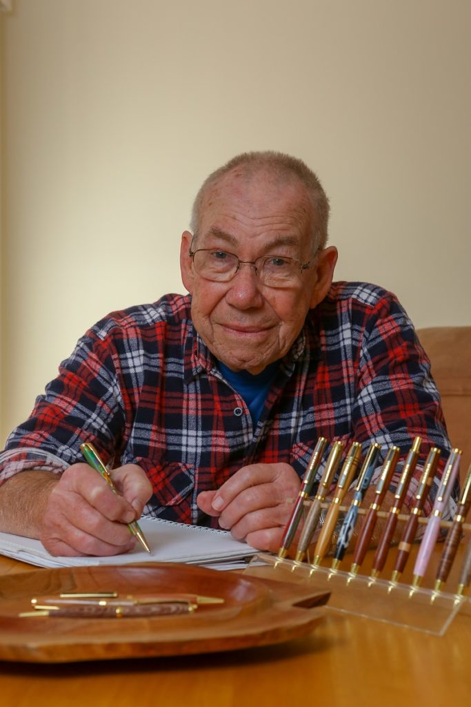 Barry with some of his beautiful pens.