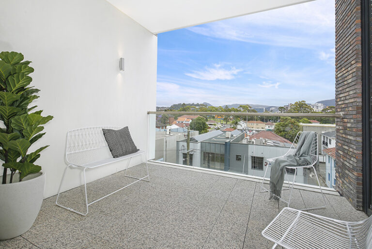 large apartment balcony and view