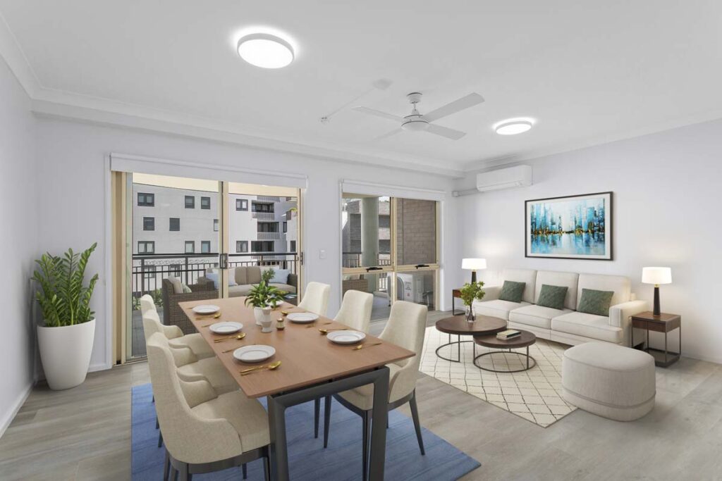 Unit 47 Howard Court living dining