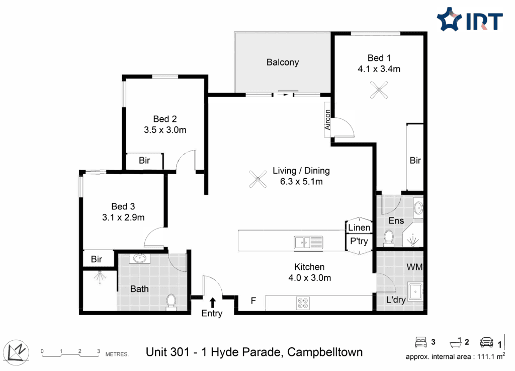 Unit 301 Macarthur floorplan